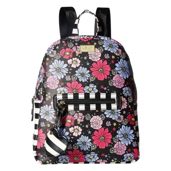 Betsey Johnson Handbags - Betsey Johnson MULTI FLOWER STRIPED BACKPACK